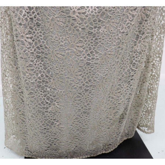 Badgley Mischka Lace Gown Silver Off the Shoulder Dress Size 8 Retail $660 - Picture 12 of 16